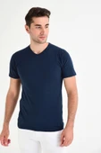 Dynamo  Erkek Basic Likralı V-Yaka T-shirt  - T-339 thumbnail 4