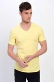 Dynamo  Erkek Basic Likralı V-Yaka T-shirt  - T-339 - 9