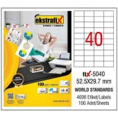 Ekstrafix Laser Etiket 100 Yaprak 52.5 x 29.7 mm Lazer Yazıcı Etiketi - 1