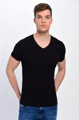 Dynamo  Erkek Basic Likralı V-Yaka T-shirt  - T-339 thumbnail 1