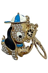 Mavi Kristal Taşlı Sevimli Köpek Anahtarlık thumbnail 2