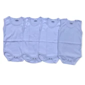 Bebek Basic Ribana Bisiklet Yaka 4lü Atlet Body -Beyaz - 1