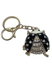 Siyah Kristal Taşlı Uğur Böceği Anahtarlık thumbnail 2