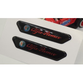 Alfa Romeo Stelvio Çamurluk Yanı Ve Ayna Metalize Damla Desen 3M Logo Arma - 6
