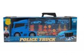 King Toys 3 Mini Araç ve Trafik Levhalı Taşıyıcı Kamyon Mavi LAL 2015 - 1
