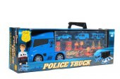 King Toys 3 Mini Araç ve Trafik Levhalı Taşıyıcı Kamyon Mavi LAL 2015 - 5
