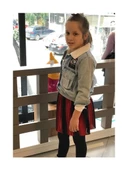 Kırmızı-Siyah Şeritli Etek - 6