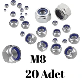 Fiber Somun M8 – DIN 985 –  20'li Paket Contalı Gevşemez Somun thumbnail 3