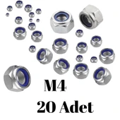 Fiber Somun M4 – DIN 985 –  20'li Paket Contalı Gevşemez Somun - 3