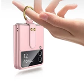 Gpack Samsung Galaxy Z Flip 3 Kılıf Yüzüklü Silikon Mat - 3