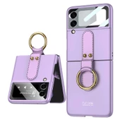 Gpack Samsung Galaxy Z Flip 3 Kılıf Yüzüklü Silikon Mat - 5