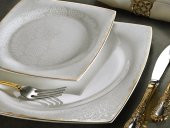 Aryıldız AR31019 Prestige Bone SQUARE 60 Parça Porselen Yemek Takımı - 1