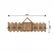 Ahşap Duvar Kapı Askısı Elbise Askılık Evli Model 6 Askılı Anahtarlık Askısı - 3