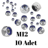 Fiber Somun M12 – DIN 985 –  10'lu Paket Contalı Gevşemez Somun - 3