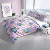 Cattleya BlueLine 3D Pamuk Saten Çift Kişilik Nevresim Takımı - 1
