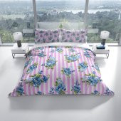 Cattleya BlueLine 3D Pamuk Saten Çift Kişilik Nevresim Takımı - 2