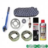 Hsgl Motorsiklet Cg 125 Zincir Yağ Set Balata Buji Bakım Set Mondial Asya Arora Cg125 Modeller Bakım Seti - 1