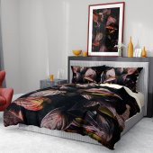 Monohome Premium Luxury Çift Kişilik Nevresim Takımı 3D Pamuk Saten Güz Yaprakları - 2