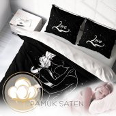 MonoHome Kamasutra Günü Çift Kişilik Nevresim Takımı 3D Pamuk Saten Black - 4