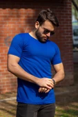Mavi Basic Rahat İnce Petek Kumaş Spor Erkek Tshirt 22ETSHPORT - 1