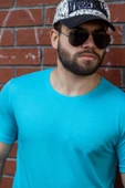 Turkuaz Basic Rahat İnce Petek Kumaş Spor Erkek Tshirt 22ETSHPORT - 6
