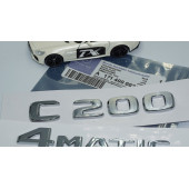 DK Tuning Benz C200 4Matic Bagaj Krom ABS 3M 3D Yazı Logo thumbnail 5