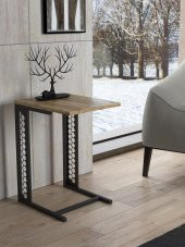 Woodn Love Rose Altıgen Desen Metal Sehpa - Atlantik Çam / Siyah - 1