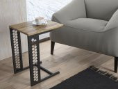 Woodn Love Rose Altıgen Desen Metal Sehpa - Atlantik Çam / Siyah - 5