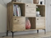 Woodn Love Orbit 3 Kapaklı Metal Ayaklı Çok Amaçlı Dolap Konsol - Atlantik Çam / Siyah - 1
