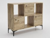 Woodn Love Orbit 3 Kapaklı Metal Ayaklı Çok Amaçlı Dolap Konsol - Atlantik Çam / Siyah - 4