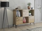 Woodn Love Orbit 3 Kapaklı Metal Ayaklı Çok Amaçlı Dolap Konsol - Atlantik Çam / Siyah - 5