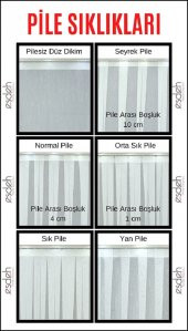 Düz Spor Tül Perde - Sık 1/3 Pile Dikim - 8