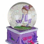 Çiçek Toplayan Sevgili Orta Boy Dönen Gövdeli Kurmalı Kar Küresi - 2