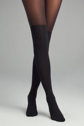 Kadın Siyah Over Knee Külotlu Çorap | Pcdp623k19sk - 1