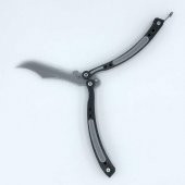 CS Go Plastik Kelebek Bıçak Sallama Stres Atma Gümüş Gri Açık Gri - 4