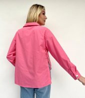 Kadın Düğme Detaylı Gömlek Pembe - 3