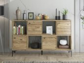 Woodn Love Satürn 4 Kapaklı Metal Ayaklı Çok Amaçlı Dolap Konsol - Atlantik Çam / Siyah - 3