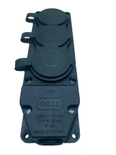 Orel 3 Lü Kauçuk Grup Priz Monofaze 1X16A 220 V - 1