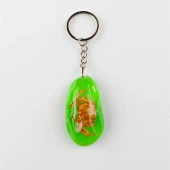 Yeşil Şeffaf Reçine Anahtarlık Doğal Yengeç thumbnail 1