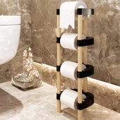 Seramikci Ahşap Wc Kağıtlık Yedekli seowood 8102 - 1
