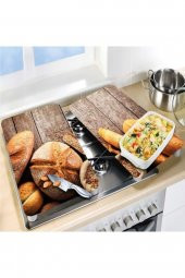 Cam Ocak Koruyucu Ve Kesim Tablası Ekmek (80cm X 52cm) 2 Parça, 5li Ocaklar thumbnail 4