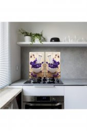 Dekoratif Cam Ocak Koruyucu Ve Kesim Tahtası Şifalı Otlar 60cm X 52cm 2 Parça, 4lü Ocaklar thumbnail 1