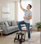 Kahverengi, Plastik Basamaklı Tabure – Kaymaz Yüzeyli, Dayanıklı ve Taşınabilir thumbnail 2