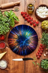 Odak Cam Kesme Tahtası - Sunum Tabağı| Çap 20 thumbnail 1