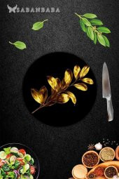 Tek Buğday Cam Kesme Tahtası - Sunum Tabağı| Çap 20 thumbnail 2