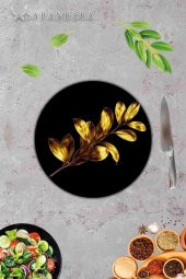 Tek Buğday Cam Kesme Tahtası - Sunum Tabağı| Çap 20 thumbnail 3