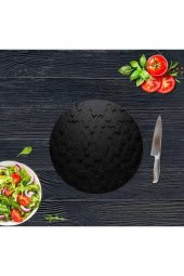 Çap 20 Cm Siyah Altıgen Desenli Cam Kesme Tablası - 2