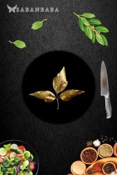 Kuru Yaprak Cam Kesme Tahtası - Sunum Tabağı| Çap 20 thumbnail 3