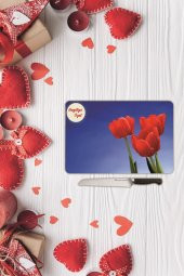 Sevgililer Günü Sevgiliye Özel Yazılı Cam Kesme Tahtası |Sv6| 20 Cm X 30 Cm thumbnail 1