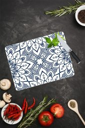 Lacivert Mandala Desenli Cam Kesme Tahtası| 30 Cm X 40 Cm thumbnail 1